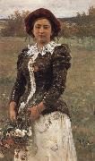 Ilya Repin Autumn Bouquet Portrait of Vera Repina,the Artist-s Daughter oil painting artist